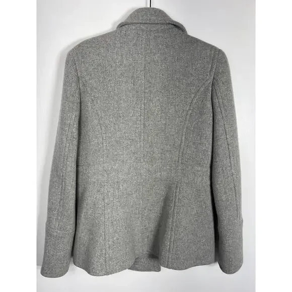 J. Crew Stadium Cloth Nello Gori Gray Wool Pea Winter Coat 4 Classic - Picture 4 of 6